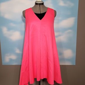 Pleat Back Scuba Trapeze Dress